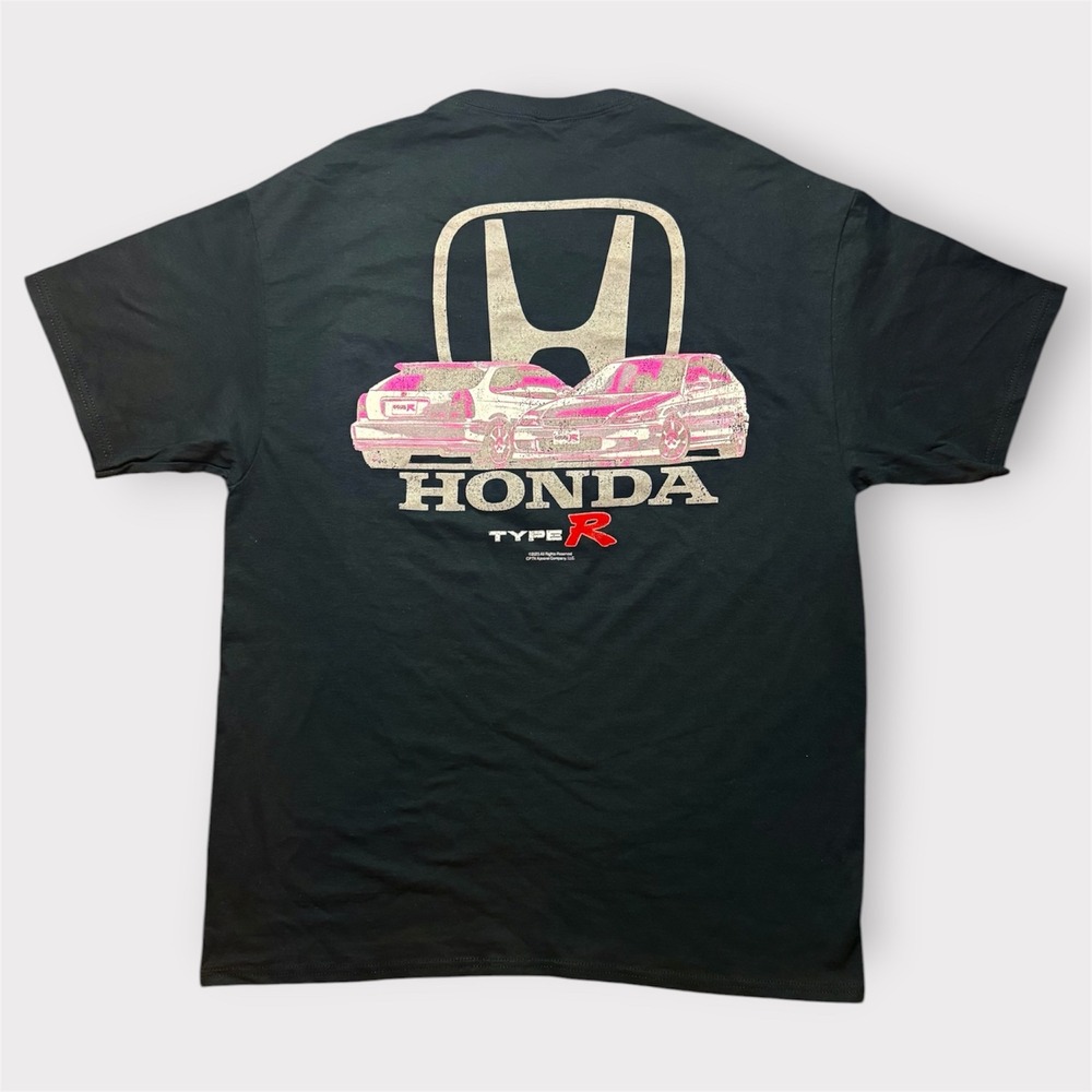 Honda Type R Graphic T-Shirt Mens Large Black Pink Car Logo Short Sleeve Tee